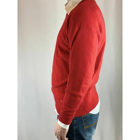 Burberrys Vibrant Red Pure Cashmere Crew Neck Swea - Picture 2 of 6